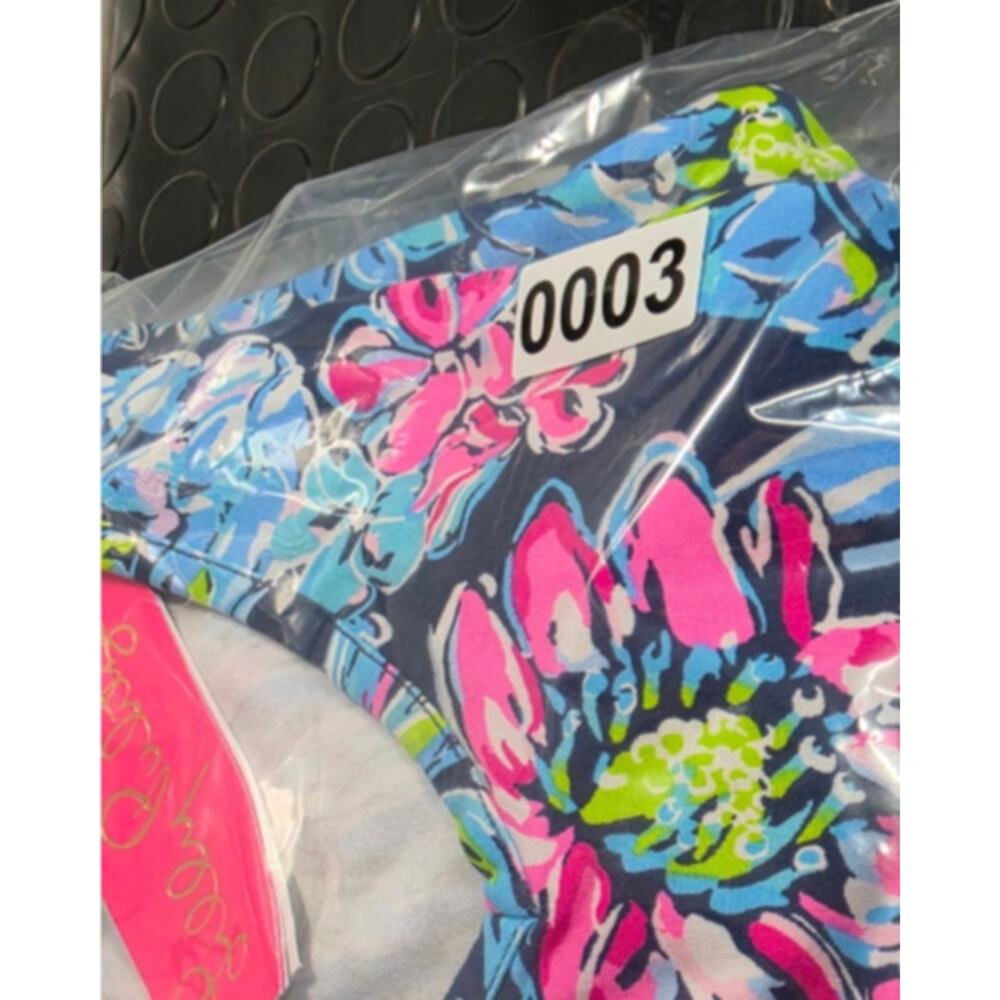 Lilly Pulitzer Kaisley Dress XS High Tide Navy Pineapple Paradise Dual Neck NEW - Picture 15 of 15